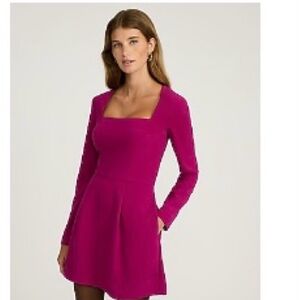 Express Fuchsia Long Sleeve Dress